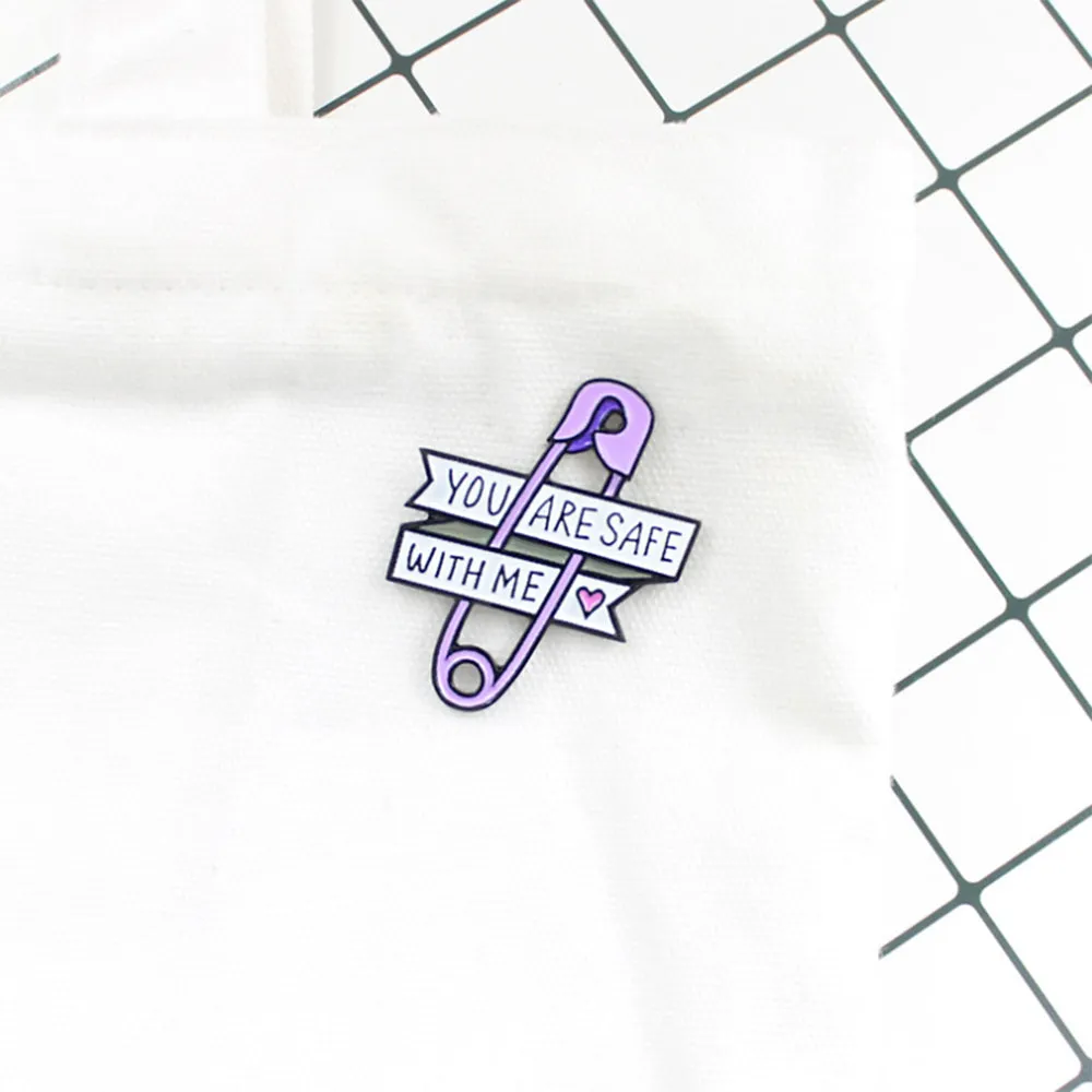 [You Are Safe With Me] Enamel Brooch Pin