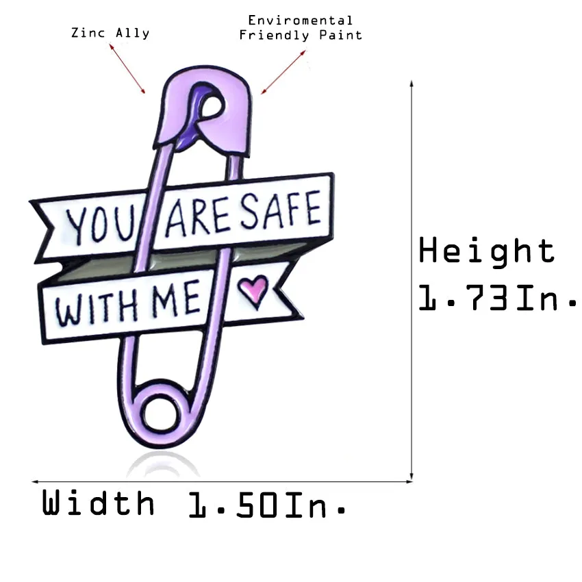 [You Are Safe With Me] Enamel Brooch Pin